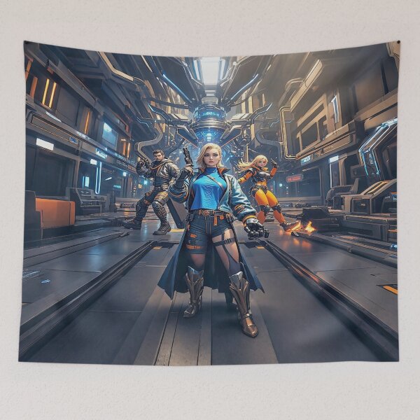 Artikelvorschau, Futuristic Squad: Cyber-Heldin und Elite-Team im Sci-Fi-Universum entworfen und verkauft von A2JRetro.
