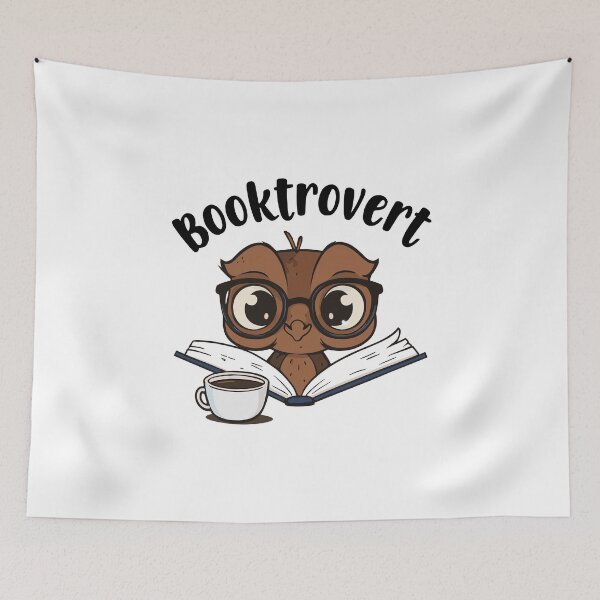 Item preview, Booktrovert owl with book and coffee designed and sold by HandicraftArt.