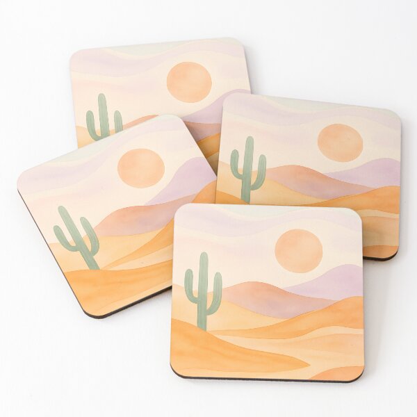 Item preview,  "Desert Serenity: Geometric Cacti & Retro Sunset – Minimalist Vector Art" designed and sold by teesprinkle.