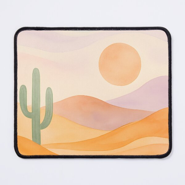 Item preview,  "Desert Serenity: Geometric Cacti & Retro Sunset – Minimalist Vector Art" designed and sold by teesprinkle.