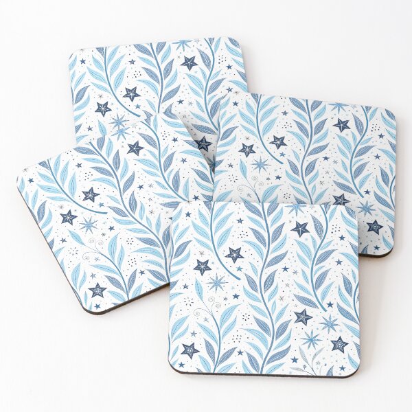 Item preview, Blue Leaves and Decorative Stars designed and sold by Zatch-Bell.