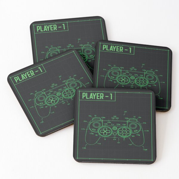 Artikelvorschau, Spielspieler 1 Blaupause – Neon Gamer Controller Design entworfen und verkauft von A2JRetro.