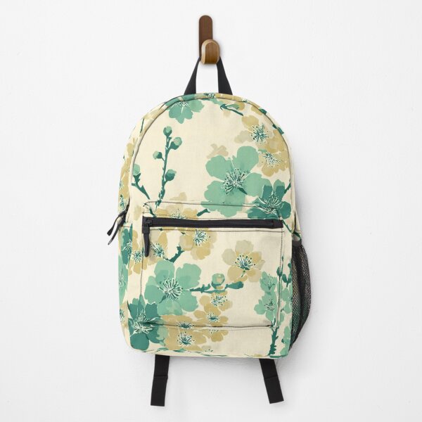 Item preview, Pale Yellow and Seafoam Green Cherry Blossom Pattern designed and sold by GrinGalore.