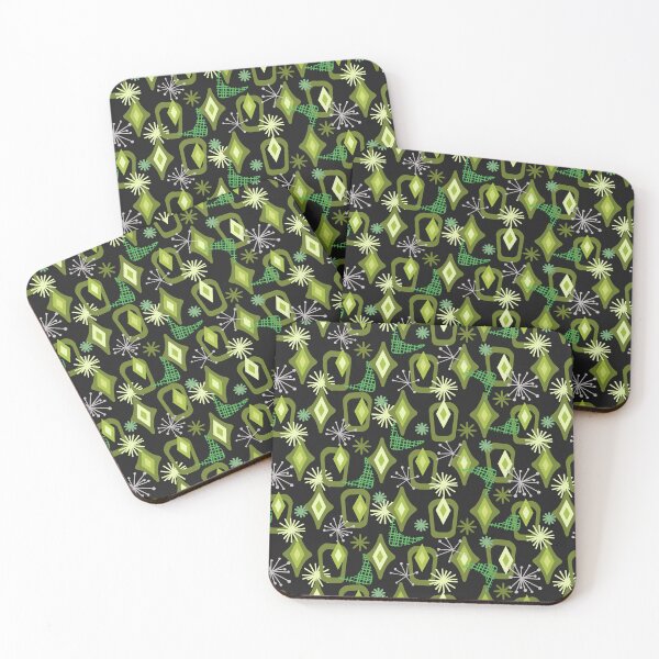 Item preview, Green Retro Starbursts Diamond Seamless Repeat designed and sold by Sharon Schwalbe.
