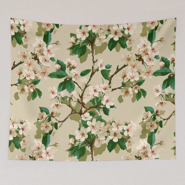 Item preview, Pistachio & Green Cherry Blossom Pattern designed and sold by GrinGalore.