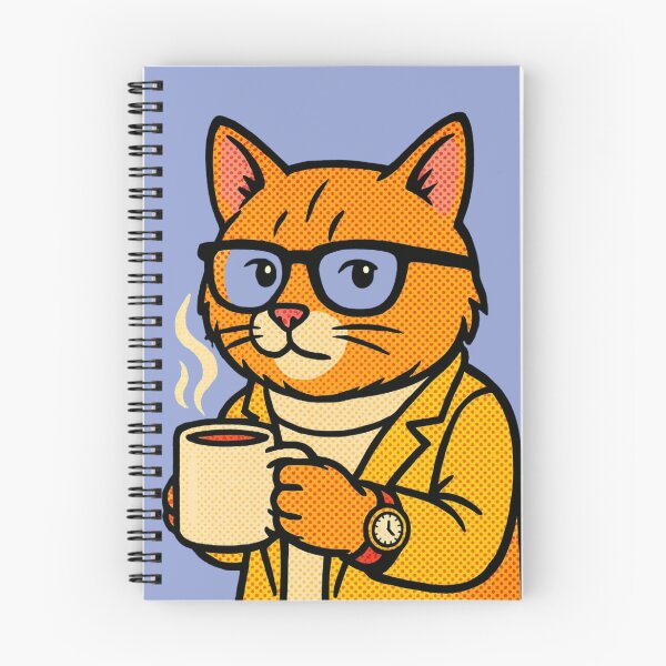 Item preview, "Stylish Pop Art Cat – Coffee Break in Style""Chat Chic Pop Art – designed and sold by Drawingshirts.