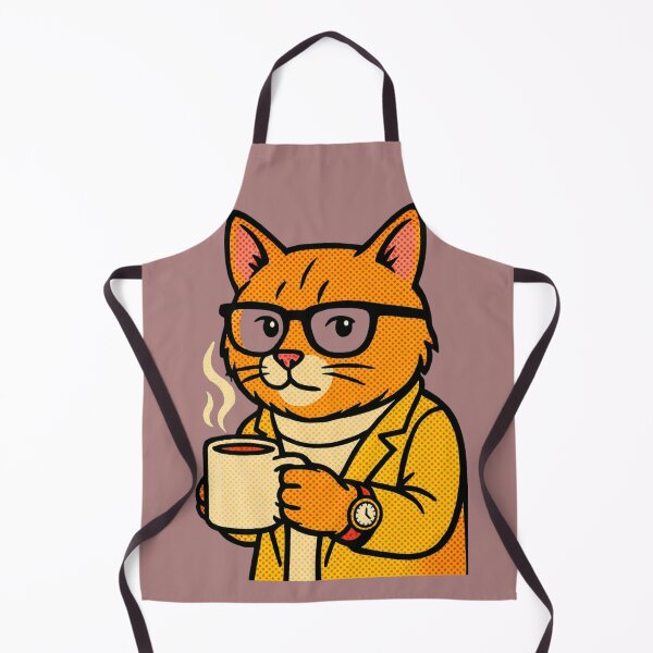Item preview, "Stylish Pop Art Cat – Coffee Break in Style""Chat Chic Pop Art – designed and sold by Drawingshirts.