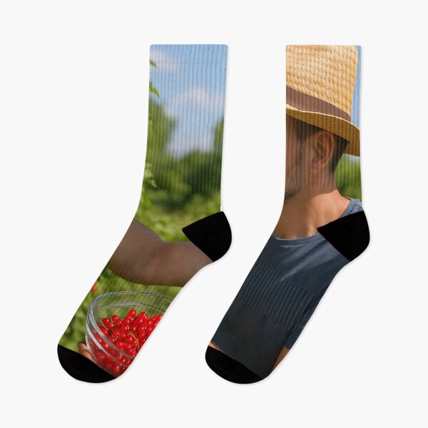 Item preview, Man Harvesting Red Currants Outdoors designed and sold by SassyArtistry.