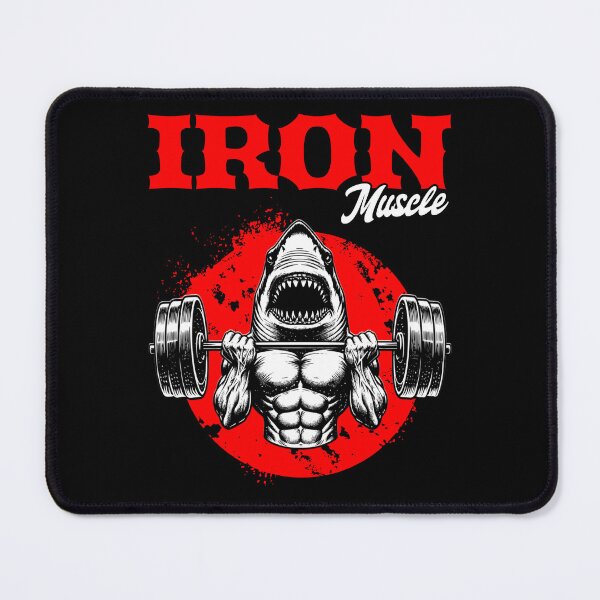 Item preview, Iron Muscle A shark doing strength training designed and sold by ReneMM.