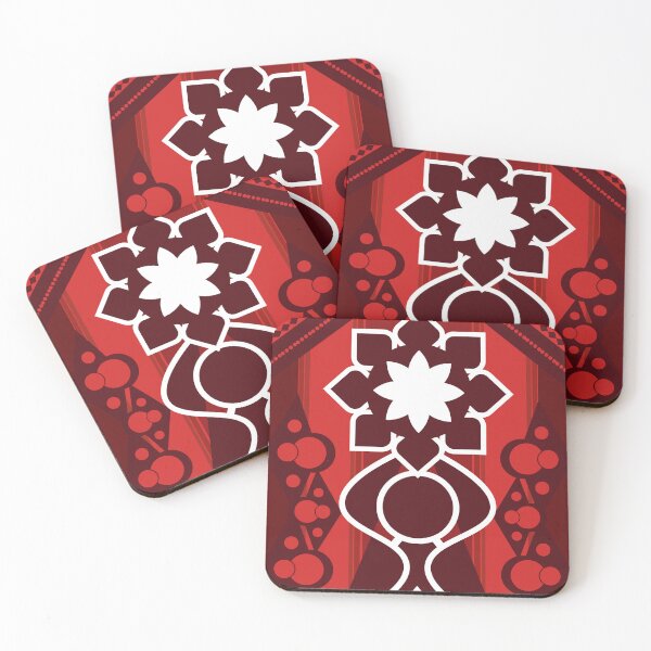 Item preview, Aztec geometric revival tribal power in warrior blood red designed and sold by zephstudoartist.