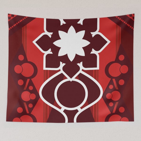 Item preview, Aztec geometric revival tribal power in warrior blood red designed and sold by zephstudoartist.
