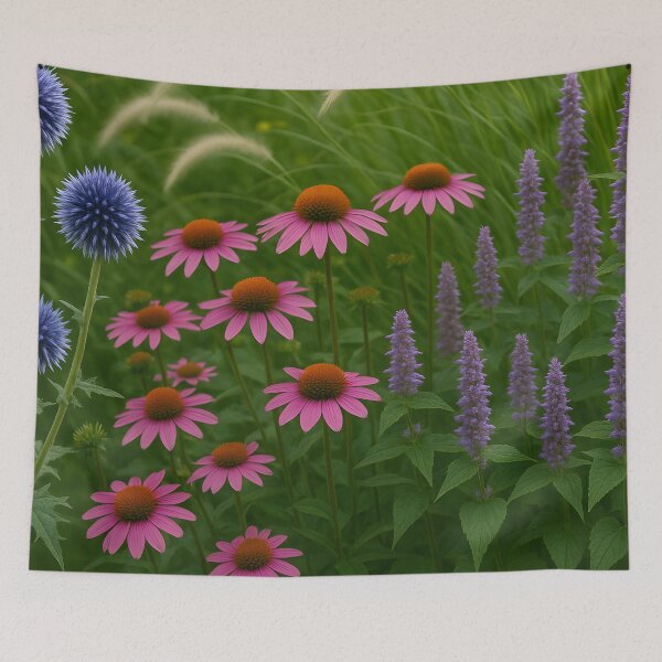 Item preview, Summer Garden with Coneflowers and Thistles designed and sold by SassyArtistry.