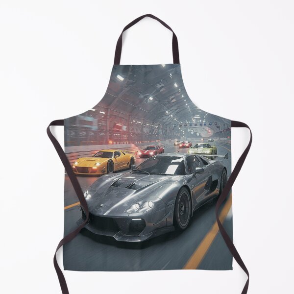Aperçu de l'œuvre Course de rue futuriste en supercars – Course-poursuite dans un tunnel de néons créée et vendue par A2JRetro.