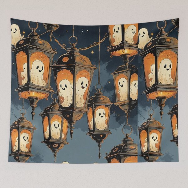 Item preview, Antique Lantern Ghosts – Vintage Cottagecore Halloween Whimsy designed and sold by Deezyned.