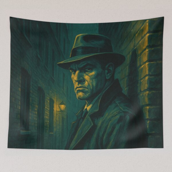 Item preview, At The Corner – A Retro 80s Noir Detective Poster designed and sold by BloomOfDesign.
