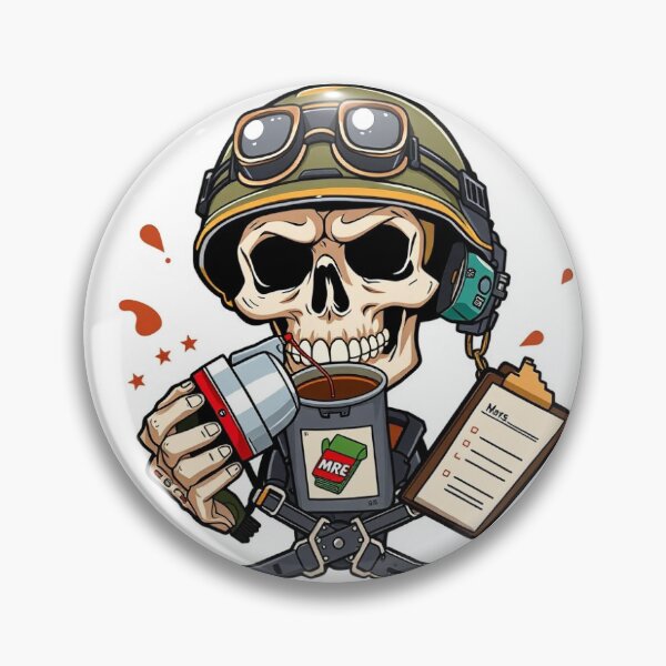 Artikelvorschau, „Geistig ausgecheckt – Militär-Totenkopf-Kaffeeaufkleber | Schwarzer Humor EMS/Feuerwehr-Aufnäher“ entworfen und verkauft von PatchOPS.