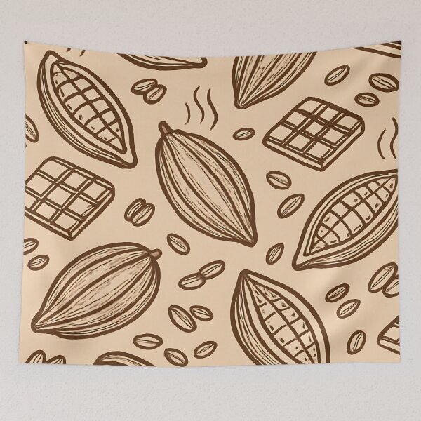 Item preview, Cocoa Beans and Chocolate Pattern designed and sold by SassyArtistry.