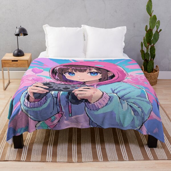 Item preview, Cute Anime Gamer Girl with Controller | Pastel Gamer Aesthetic designed and sold by A2JRetro.