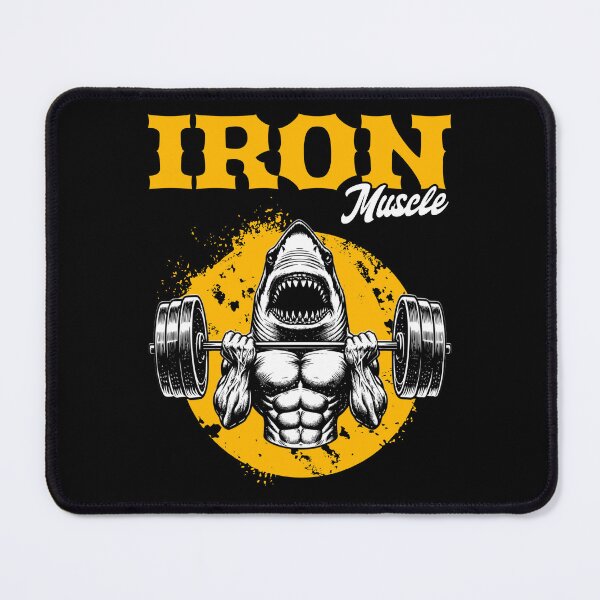 Item preview, Cool shark doing strength training designed and sold by ReneMM.