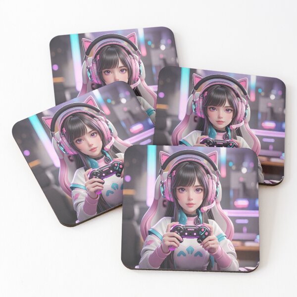 Item preview, Kawaii Gamer Girl – Cute Pink Anime Streaming Setup designed and sold by A2JRetro.