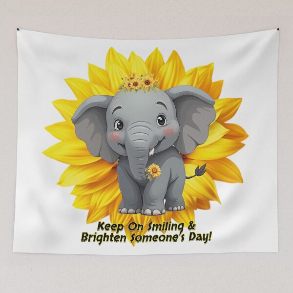 Item preview, Smile Elephant Sunflower designed and sold by Karen Wood.
