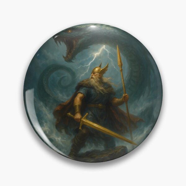 Item preview, Odin vs Jörmungandr – The Allfather’s Last Battle designed and sold by NorseDrip.