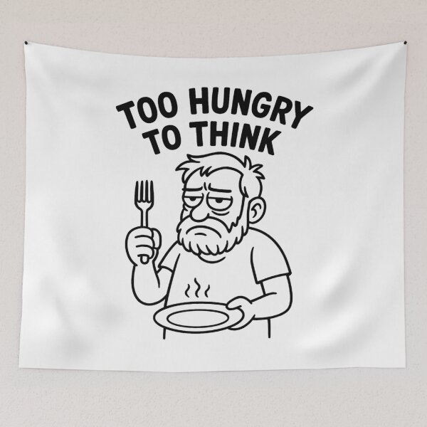 Item preview, Too Hungry to Think – Funny Relatable Cartoon designed and sold by jelonkaa.