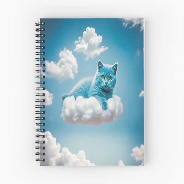Artikelvorschau, Wolkenkatzen-Traumlandschaft Nr. 101 – Süßes blaues Kätzchen am Himmel entworfen und verkauft von A2JRetro.