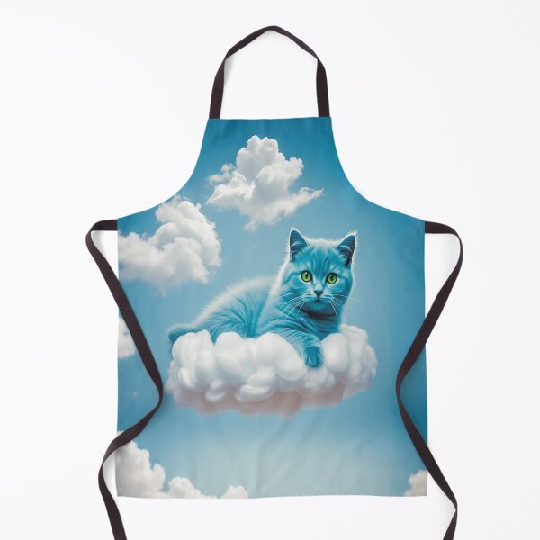 Aperçu de l'œuvre Paysage onirique du Chat des nuages n° 101 – Un adorable chaton bleu dans le ciel créée et vendue par A2JRetro.