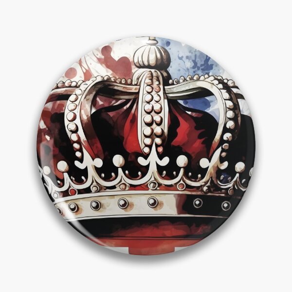 Item preview, United Kingdom UK Royal Crown on Great Britain flag background as concept of monarchy and King Charles coronation.  watercolor illustration. AI Generative content designed and sold by dvoevnore.