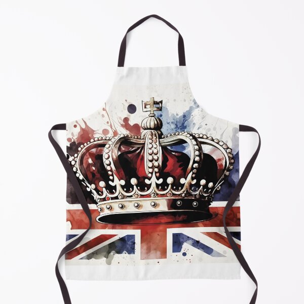 Item preview, United Kingdom UK Royal Crown on Great Britain flag background as concept of monarchy and King Charles coronation. watercolor illustration. AI Generative content designed and sold by dvoevnore.