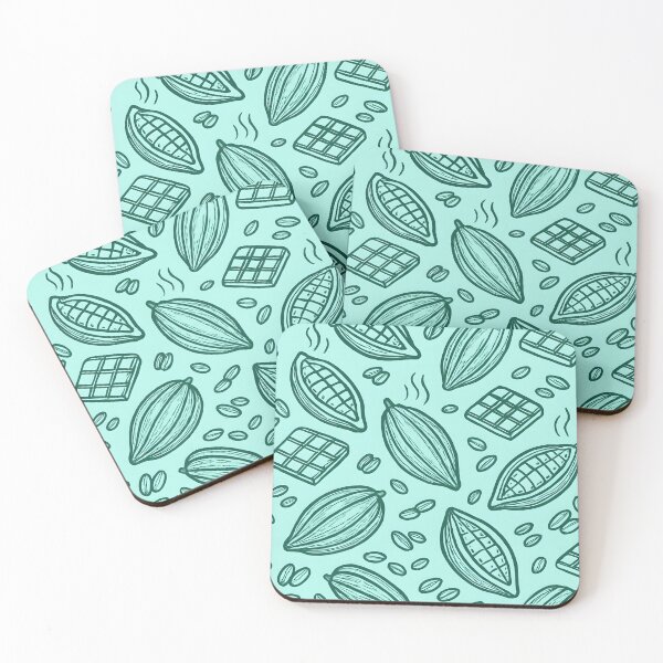 Item preview, Cacao Beans and Chocolate Pattern on Teal designed and sold by SassyArtistry.