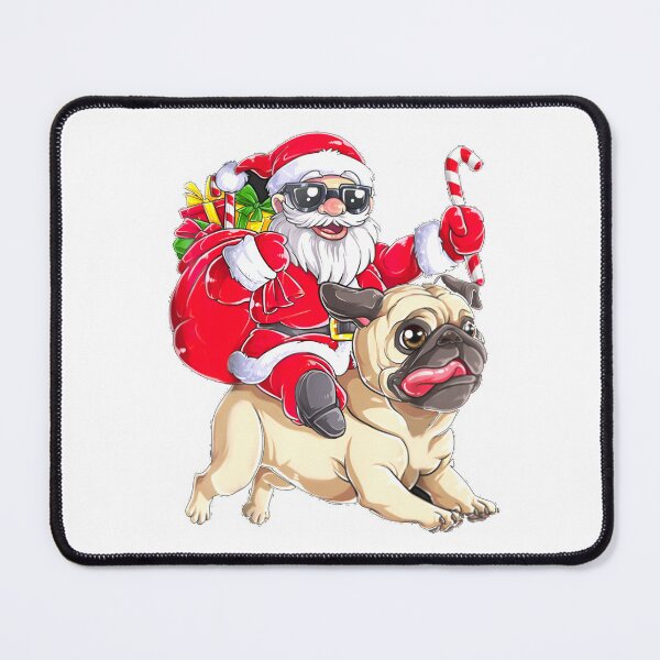 Item preview, Cool Santa Riding a Pug Christmas Art designed and sold by TakeOnline247.