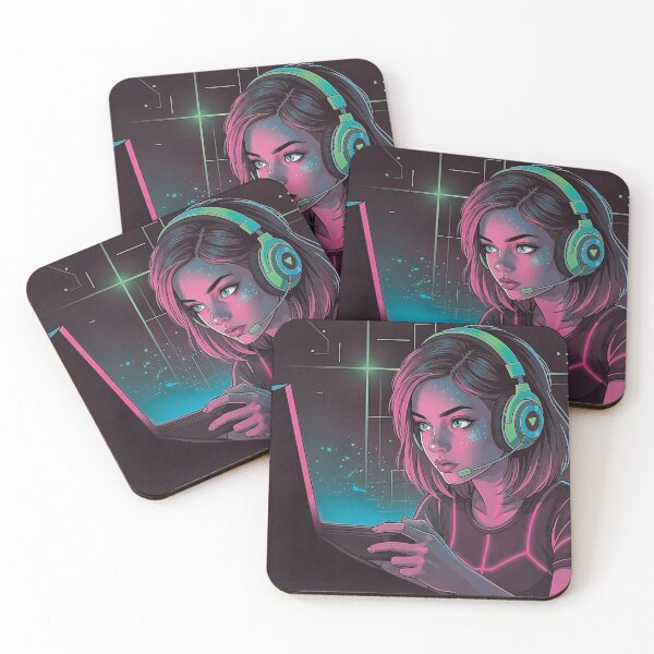 Item preview, Gamer Girl Mode Activated – Neon Cyberpunk Gaming Art designed and sold by A2JRetro.