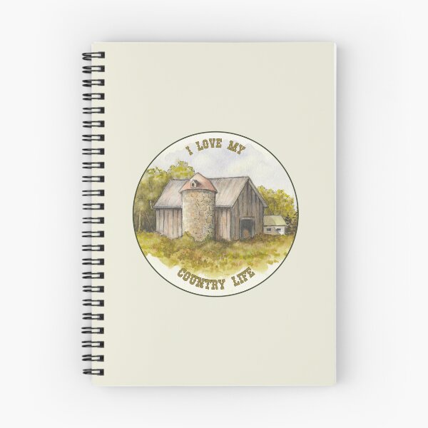 Item preview, Old Barn and Silo, Love My Country Life, Watercolor Painting, Summer designed and sold by JoyfulWhimsy.