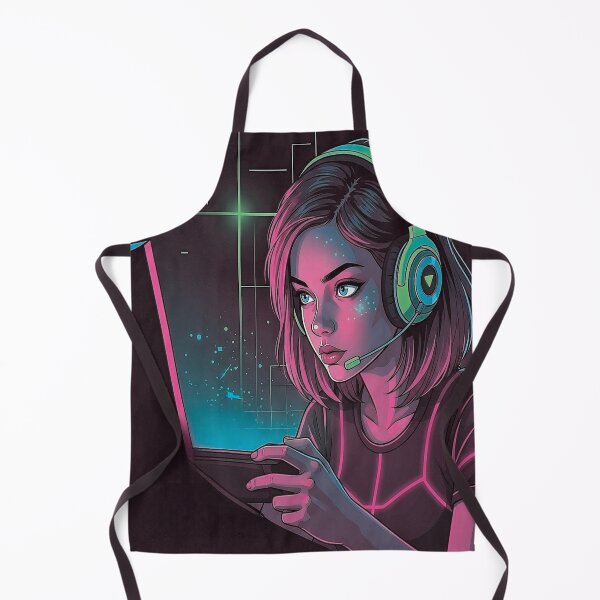 Item preview, Gamer Girl Mode Activated – Neon Cyberpunk Gaming Art designed and sold by A2JRetro.