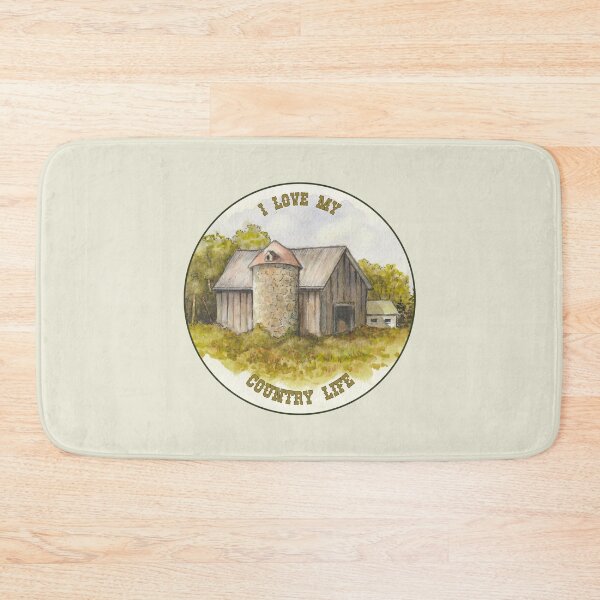 Item preview, Old Barn and Silo, Love My Country Life, Watercolor Painting, Summer designed and sold by JoyfulWhimsy.