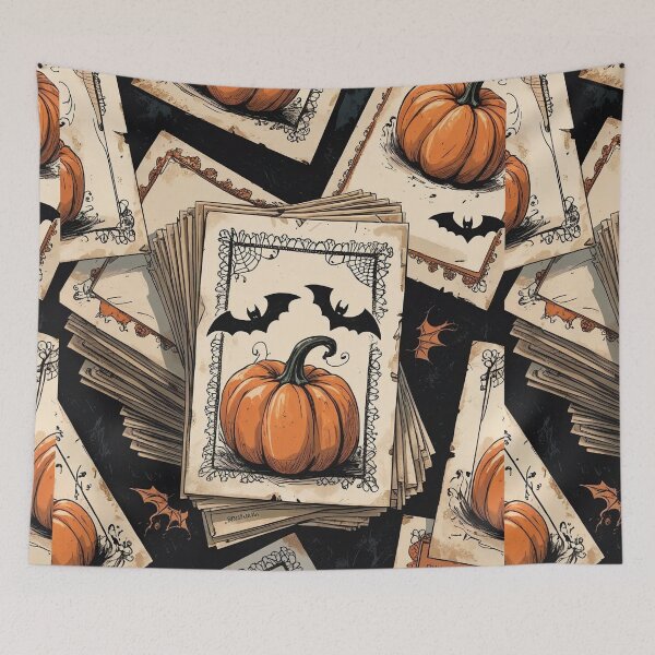 Item preview, Sepia Pumpkin Postcards – Vintage Cottagecore Halloween Nostalgia designed and sold by Deezyned.