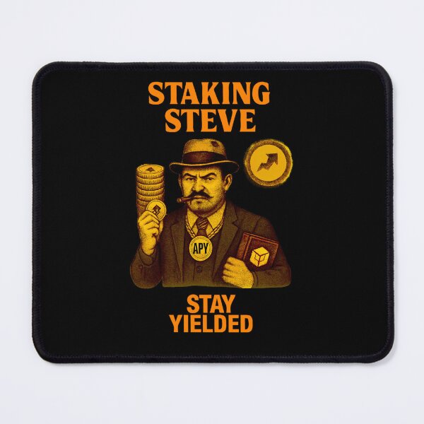 Item preview, "Staking Steve – Stay Yielded" | Crypto Yield Boss Design designed and sold by BitCrop.