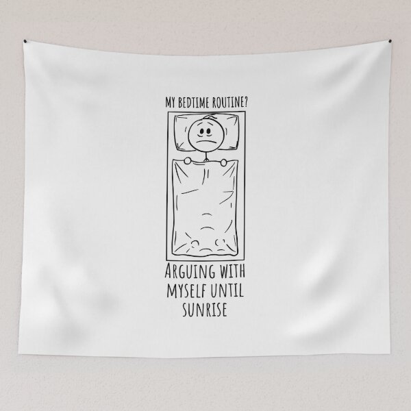 Item preview, Overthinking Bedtime Doodle Humor designed and sold by DesignDazzles.