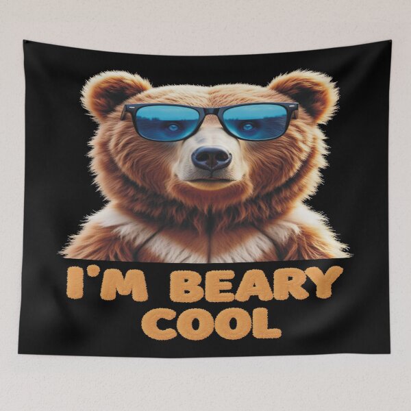 Item preview, I'm Beary Cool #101 | Cool Looking Bear with Sunglasses Pun Design designed and sold by A2JRetro.