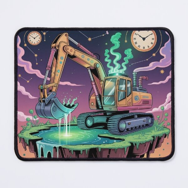 Item preview, excavator in a surreal, dreamlike landscape.  designed and sold by Lilashakti ⭐️ ⭐️ ⭐️ ⭐️ ⭐️.
