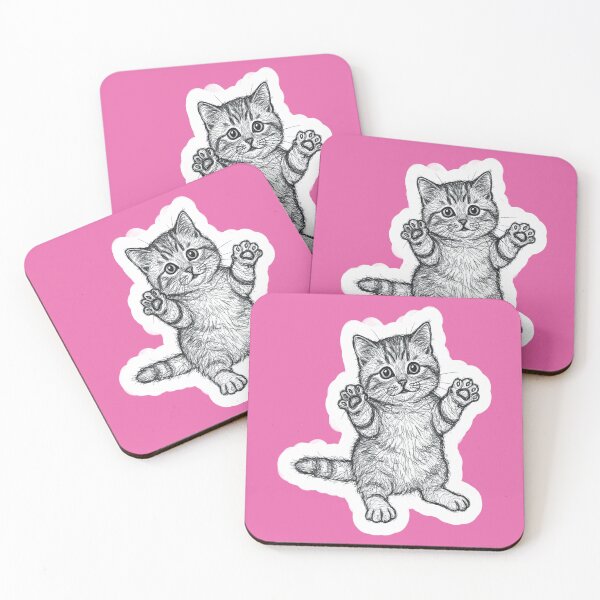 Item preview, Paw-sitive Vibes Sketch Cat – Cute Wireframe Kitten Drawing designed and sold by A2JRetro.