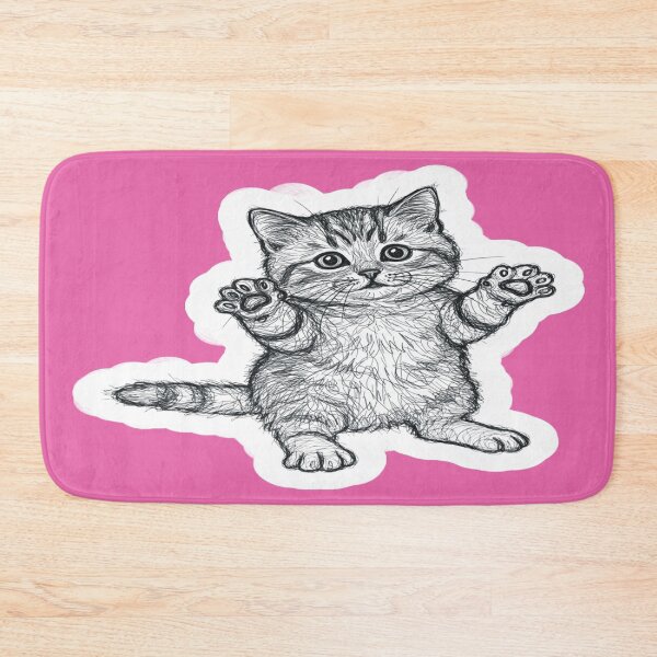 Artikelvorschau, Paw-sitive Vibes Sketch Cat – Niedliche Drahtgitter-Kätzchenzeichnung entworfen und verkauft von A2JRetro.
