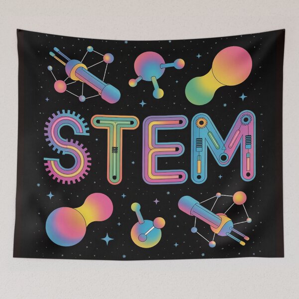 Item preview, A surrealist sticker art piece featuring the text "STEM" designed and sold by Lilashakti ⭐️ ⭐️ ⭐️ ⭐️ ⭐️.