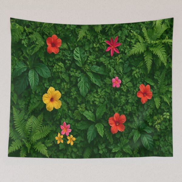 Artikelvorschau, Farbenfroher tropischer Dschungelboden – Exotische Blumen-Botanische Kunst entworfen und verkauft von A2JRetro.