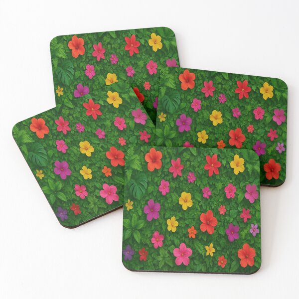 Item preview, Tropical Rainforest Canopy with Vibrant Flowers designed and sold by A2JRetro.