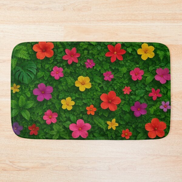 Item preview, Tropical Rainforest Canopy with Vibrant Flowers designed and sold by A2JRetro.