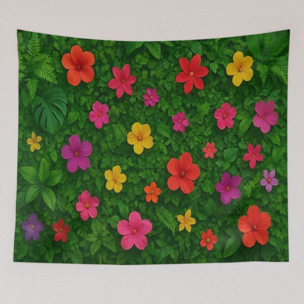 Artikelvorschau, Tropisches Regenwalddach mit leuchtenden Blumen entworfen und verkauft von A2JRetro.