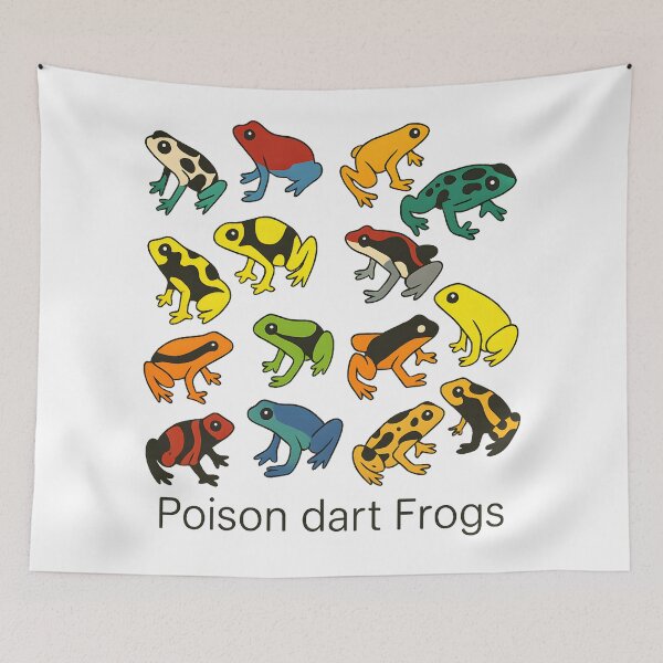 Item preview, Colorful Poison Dart Frogs Cute Amphibian Nature Animal Illustration Design designed and sold by DrawHandArt.